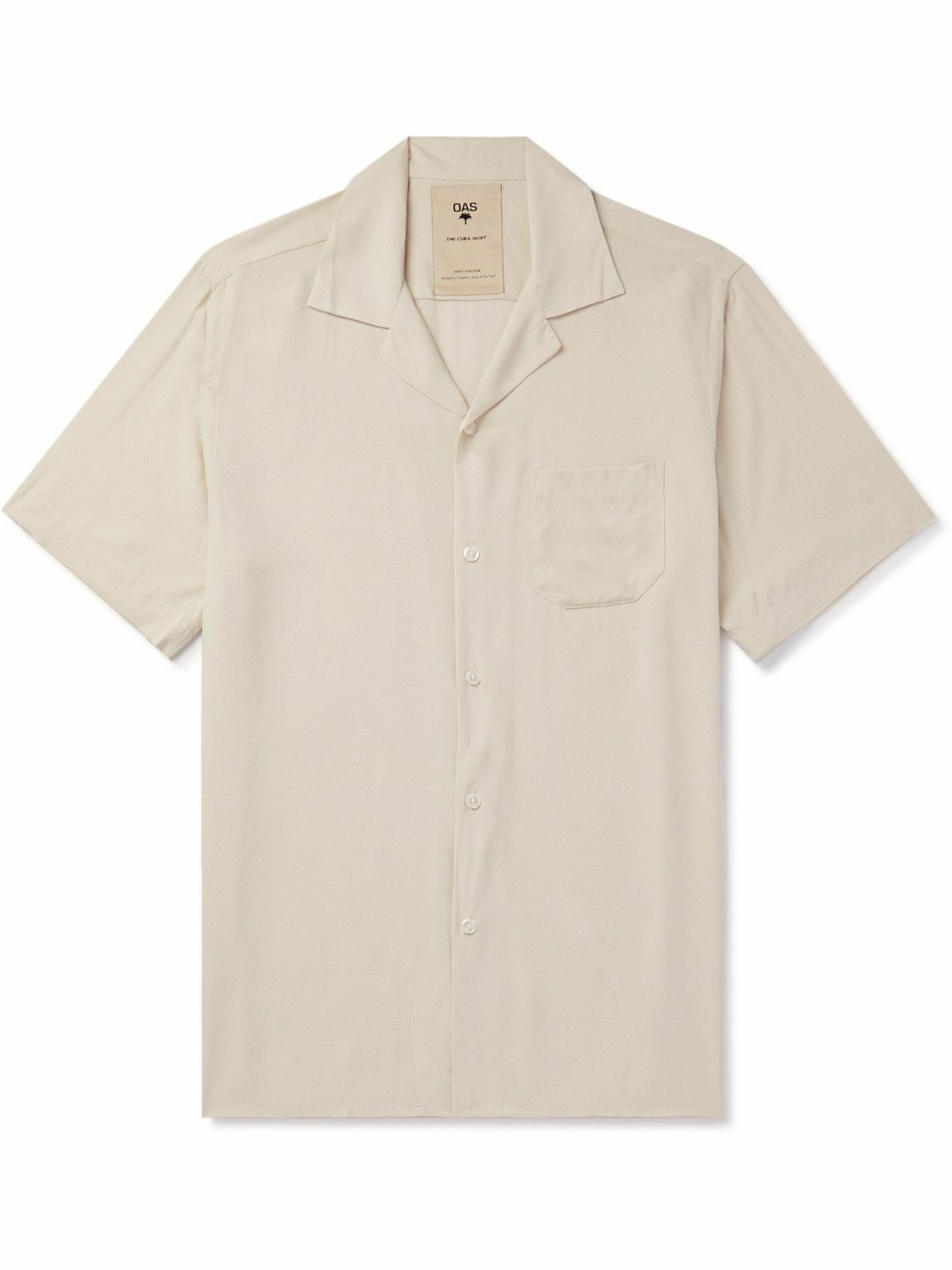 OAS - The Cuba Camp-Collar Woven Shirt - Neutrals OAS