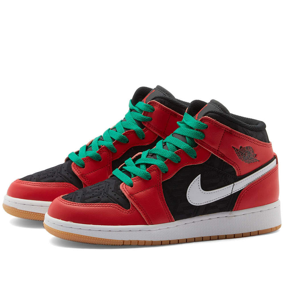 Air Jordan 1 Mid Se Bg Sneakers In Blackfire Red Nike Jordan Brand