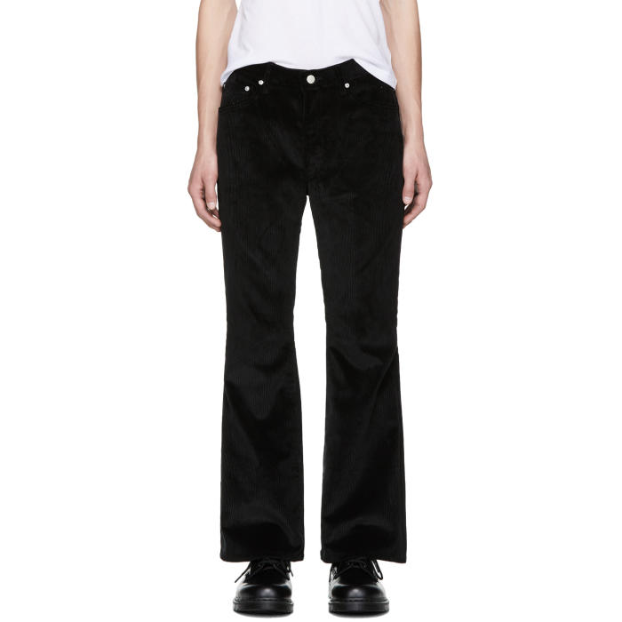 Johnlawrencesullivan Black Corduroy Flared Trousers