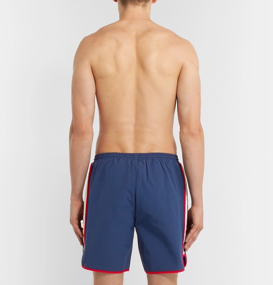 Gucci - Short-Length Grosgrain-Trimmed Swim Shorts - Men - Navy Gucci