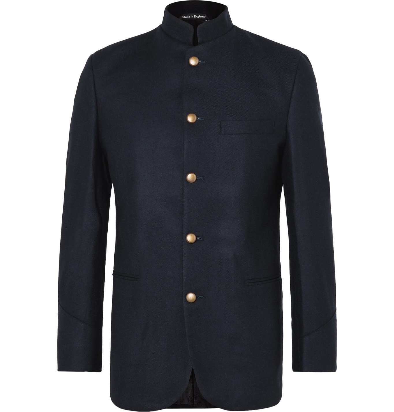Favourbrook - Seaton Nehru-Collar Cashmere Jacket - Blue Favourbrook