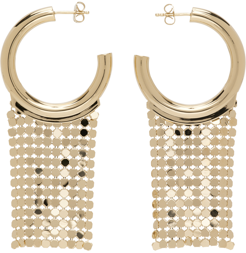 Paco Rabanne Gold Pixel Hoop Earrings Paco Rabanne