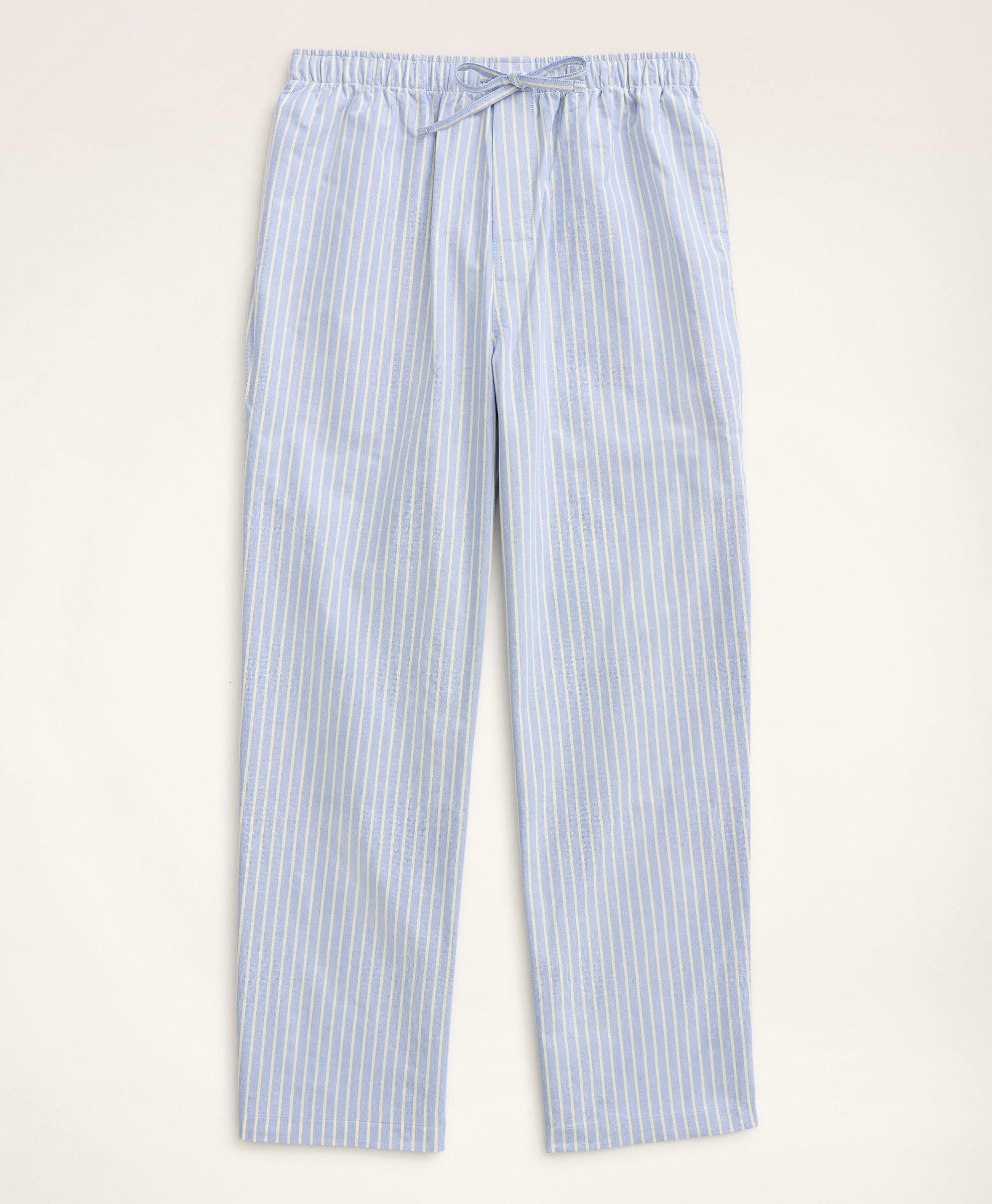 Brooks Brothers Men's Cotton Oxford Stripe Lounge Pants | Blue