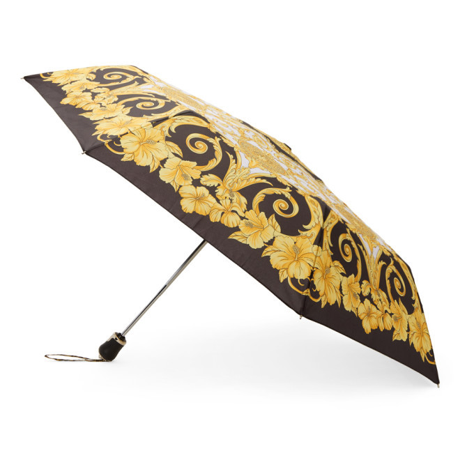 Versace Black and Gold Barocco Umbrella Versace