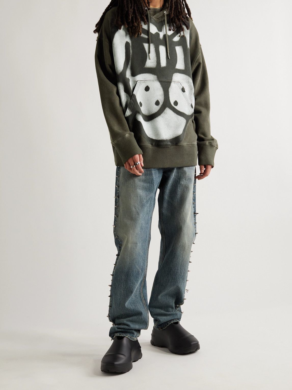 Givenchy - Chito Oversized Printed Cotton-Jersey Hoodie - Green Givenchy