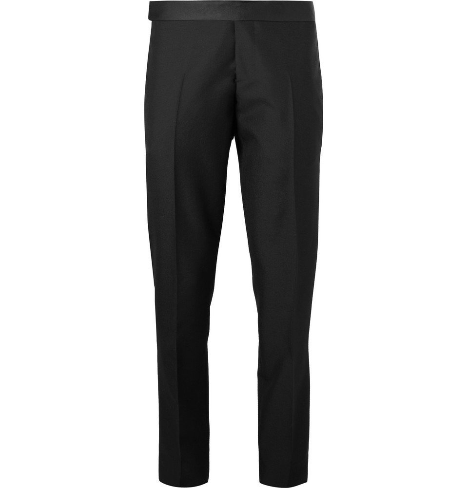 Berluti - Black Slim-Fit Wool Tuxedo Trousers - Men - Black Berluti