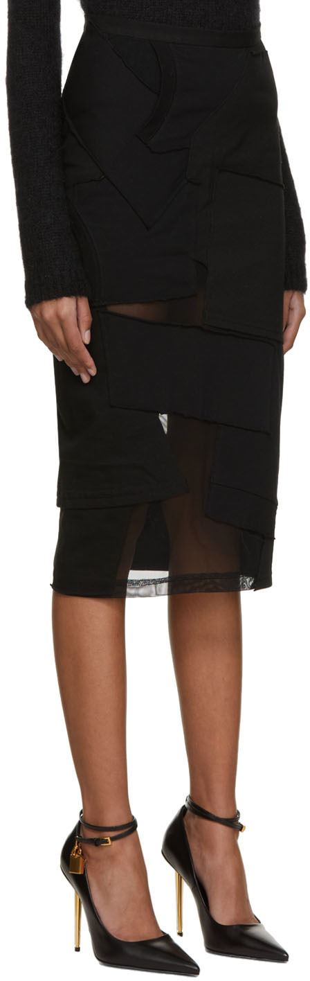 TOM FORD Black Patchwork Midi Skirt TOM FORD