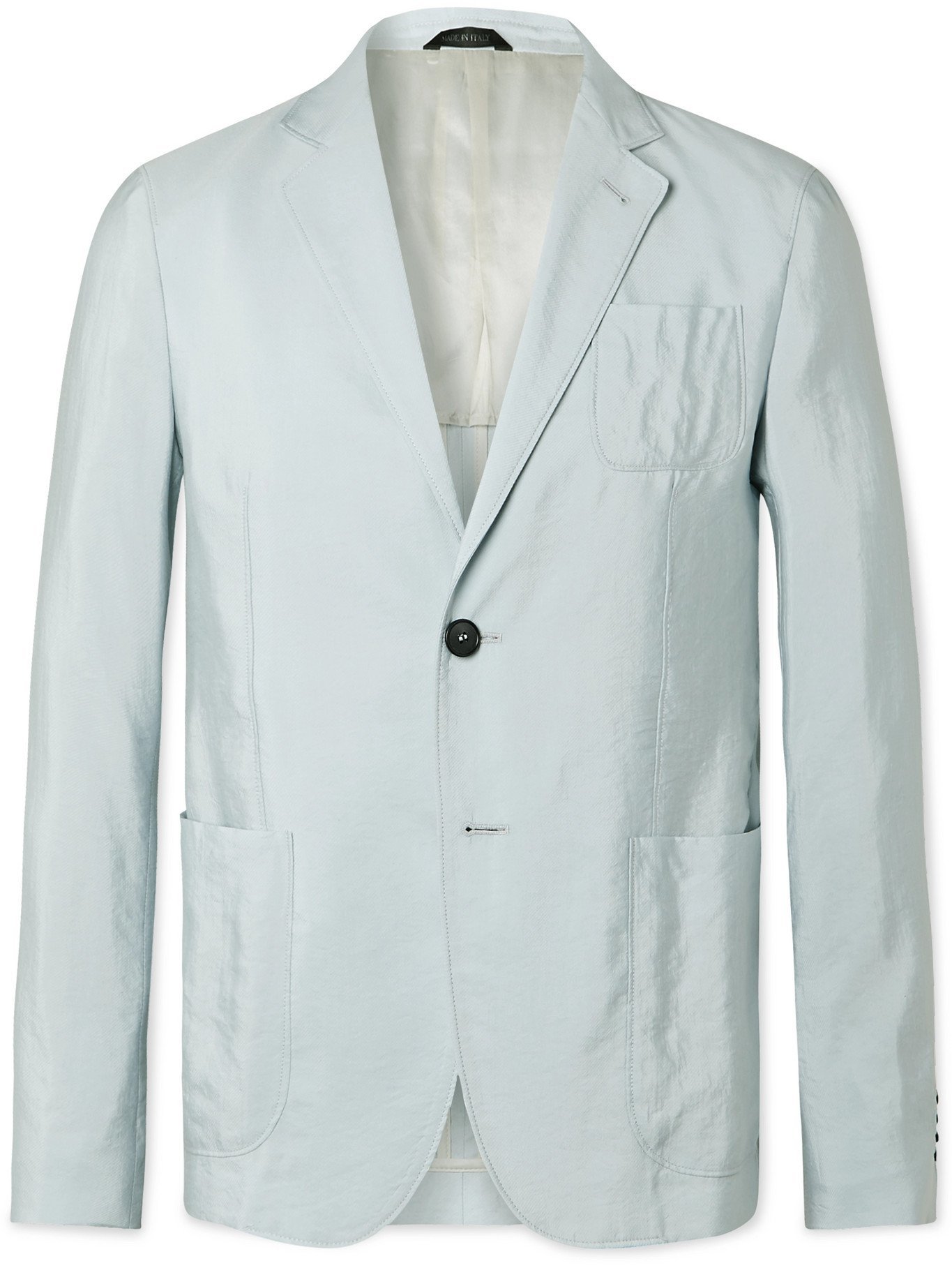 GIORGIO ARMANI - Slim-Fit Silk-Blend Twill Suit Jacket - Blue Giorgio Armani