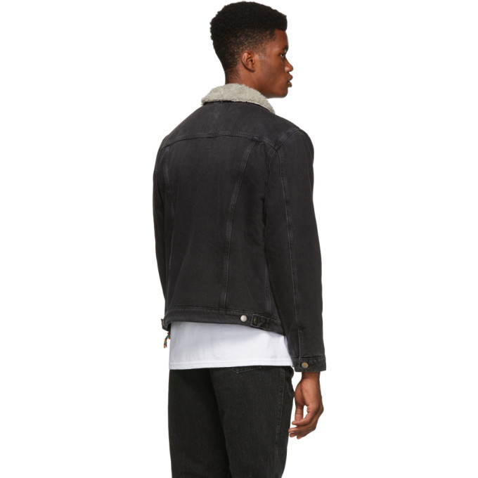 Frame Black Sherpa Denim Jacket Frame Denim