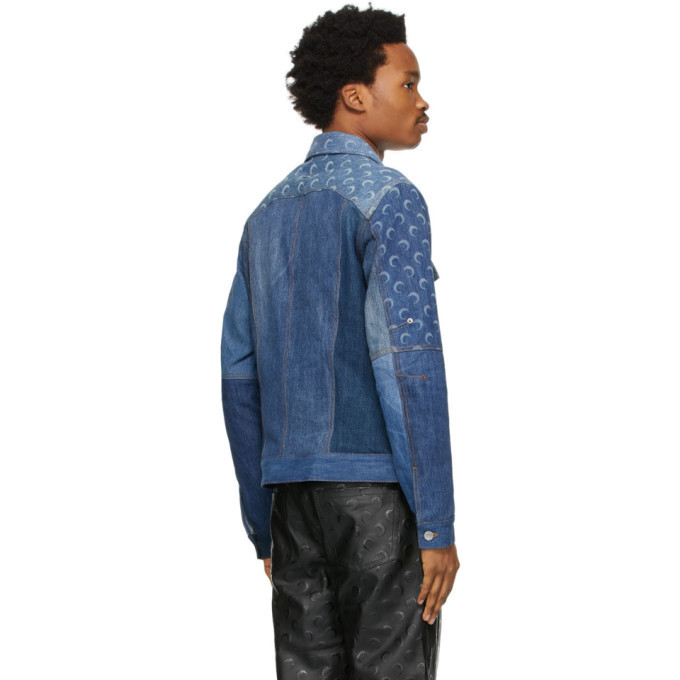 Marine Serre Blue Denim Moon Patchwork Jacket Marine Serre