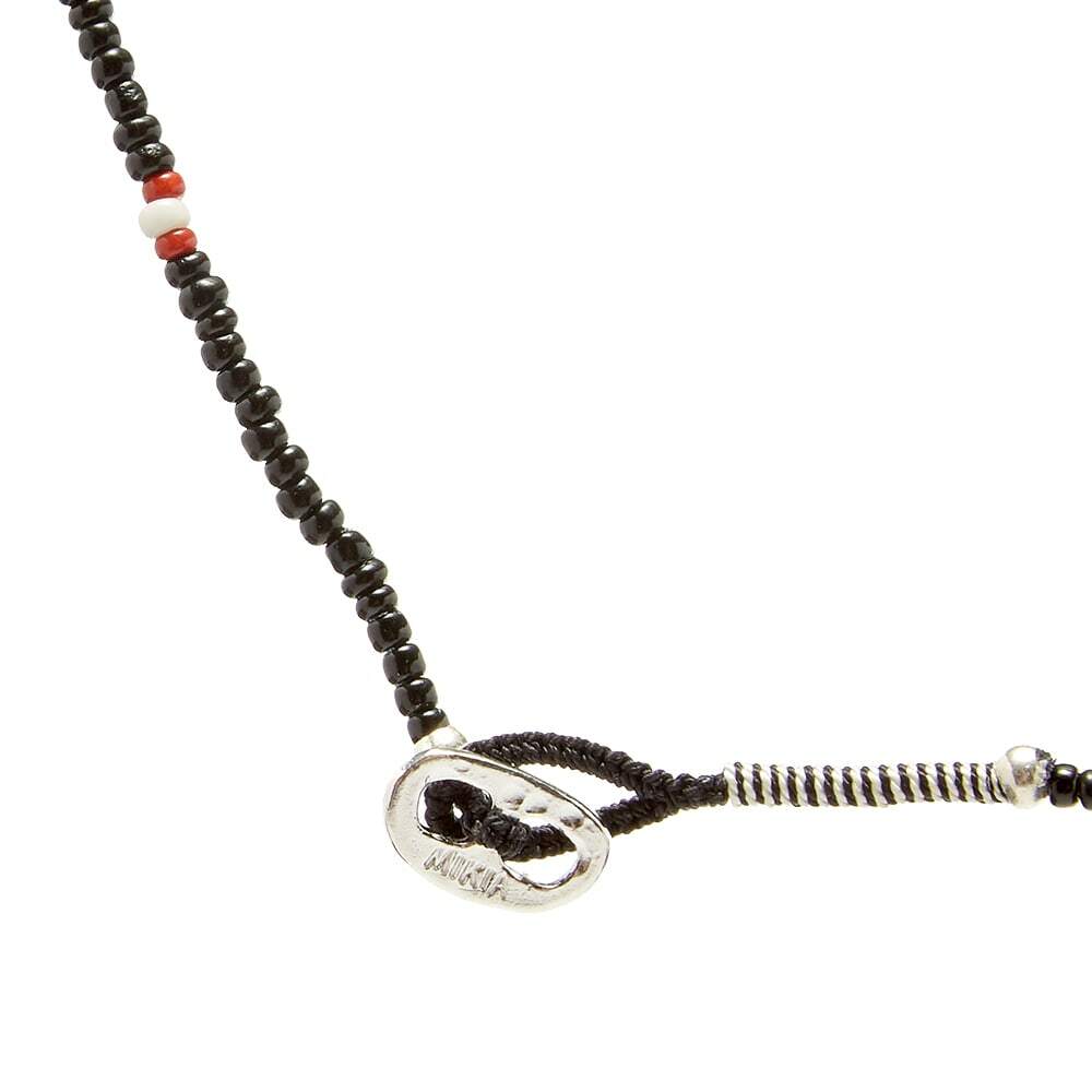 Mikia Men's Beaded Necklace in Black/White Mikia