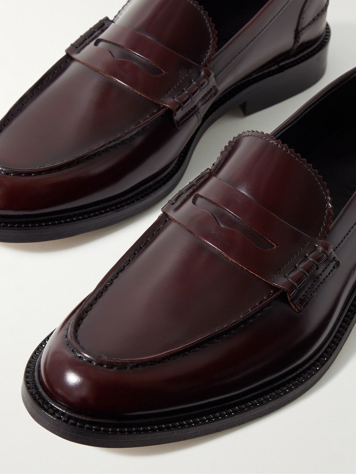 VINNY's - Townee Leather Penny Loafers - Burgundy
