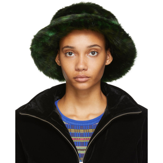 Opening Ceremony Green Leopard Faux Fur 