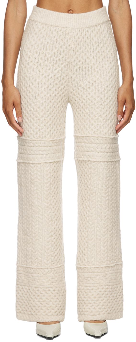 Nanushka Beige Cable Knit Fina Lounge 