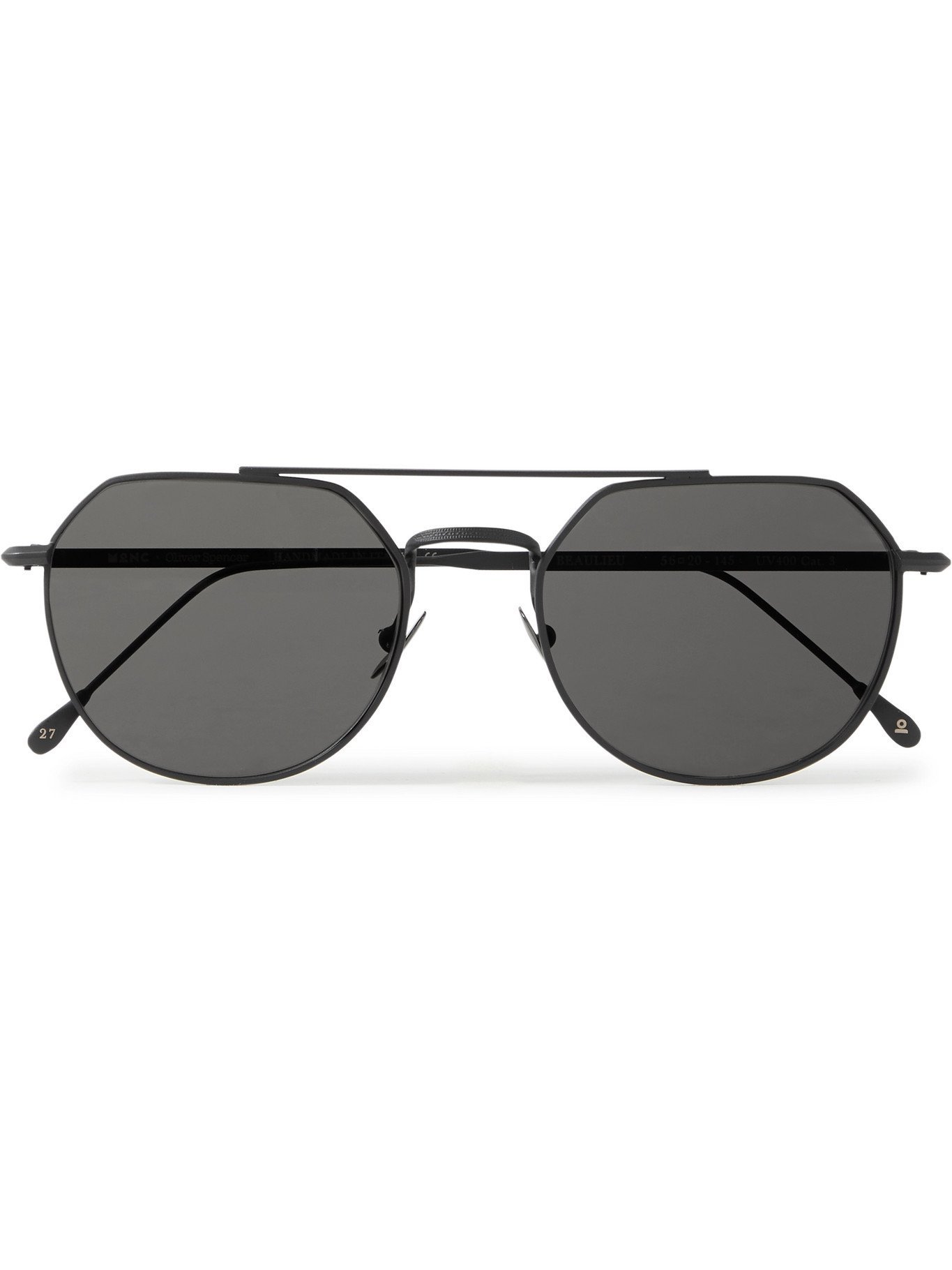 Photo: OLIVER SPENCER - MONC Bealieu Aviator-Style Metal Sunglasses - Black