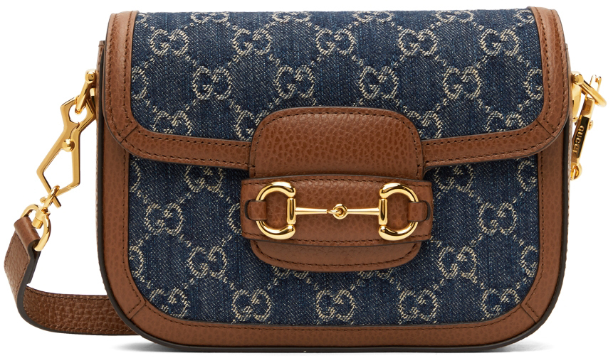 blue and brown gucci bag