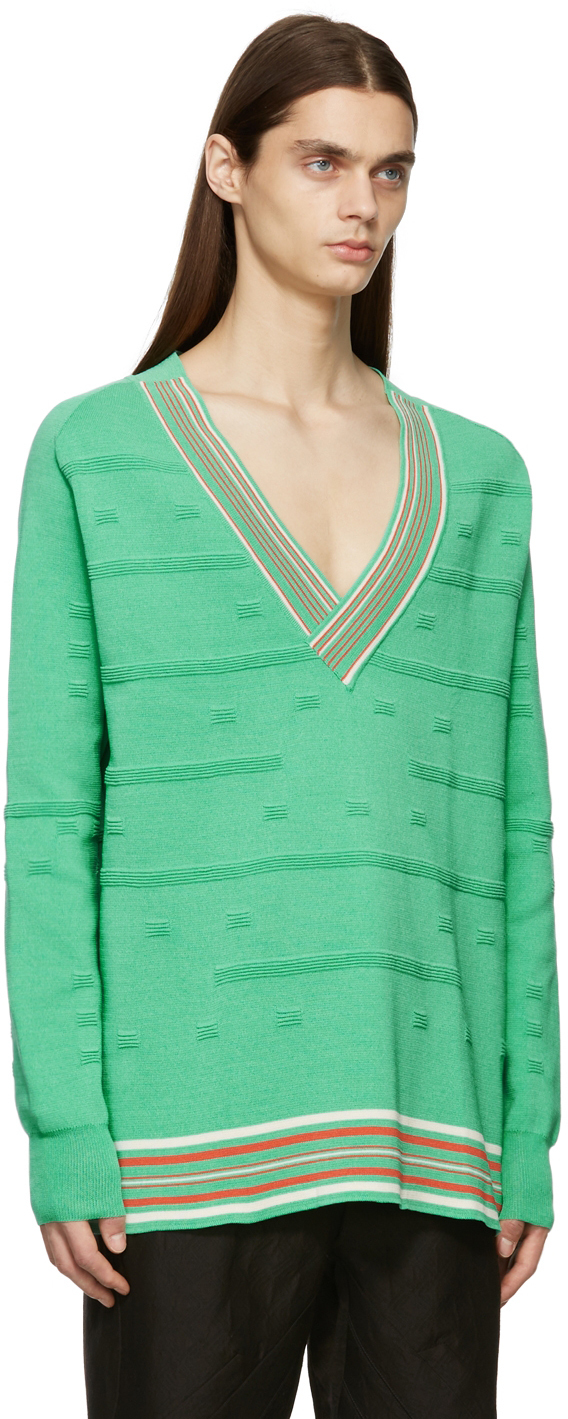 Kiko Kostadinov SSENSE Exclusive Green Stretton Knit Sweater Kiko Kostadinov