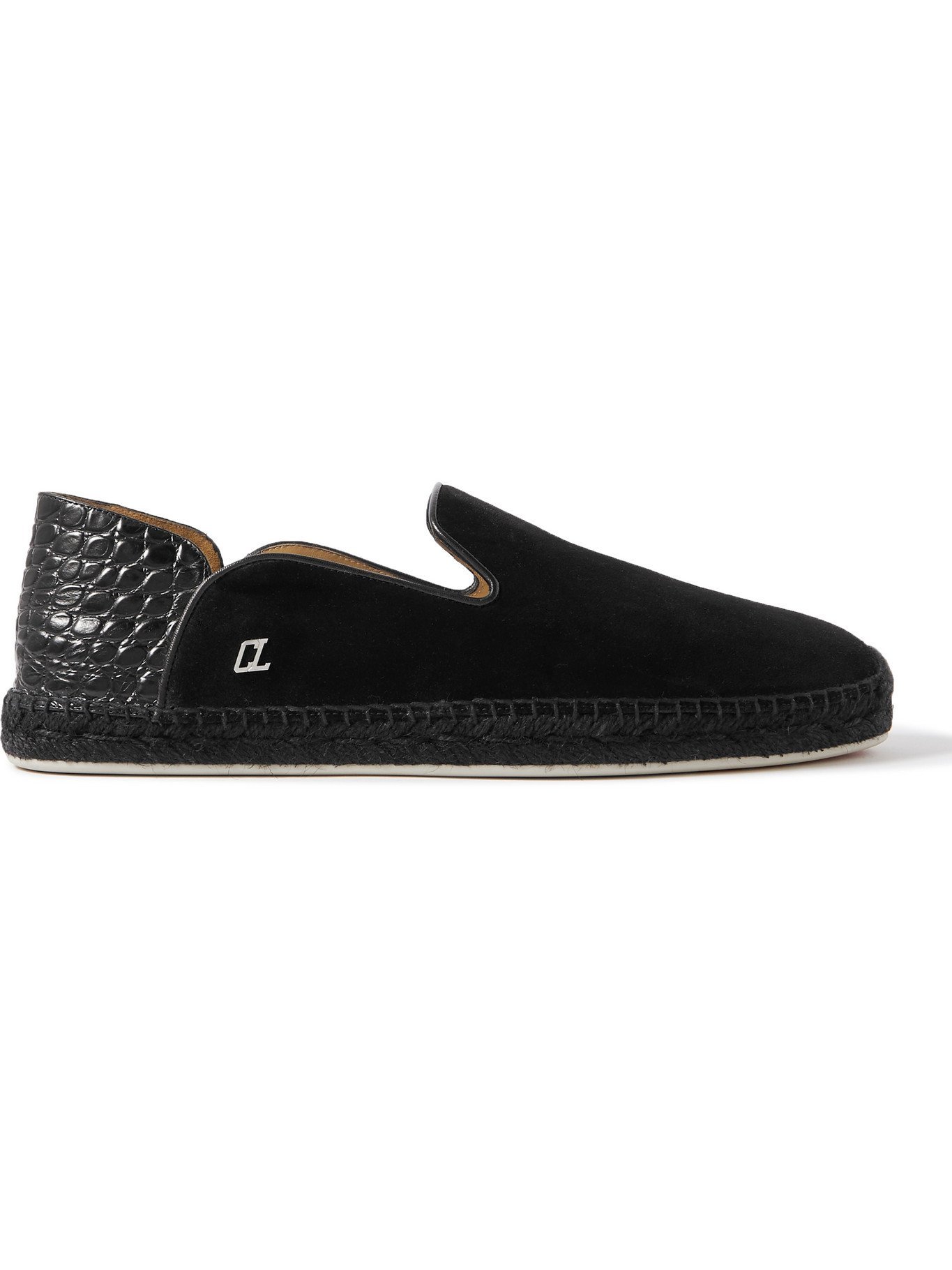 Collapsible-Heel Leather-Trimmed Suede 