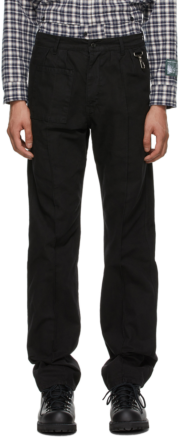 Reese Cooper Black Cotton Pintuck Trousers Reese Cooper