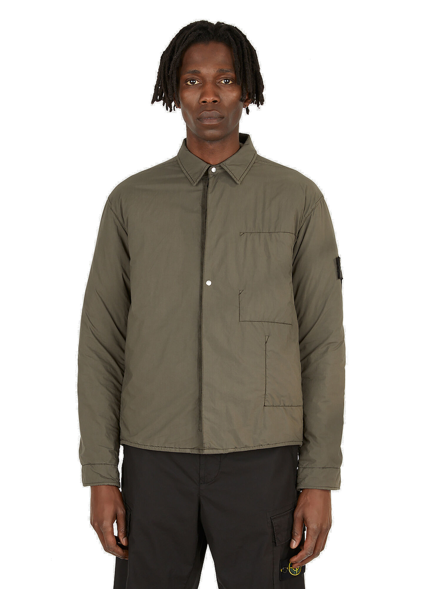 Chapter 1 Padded Overshirt in Green Stone Island