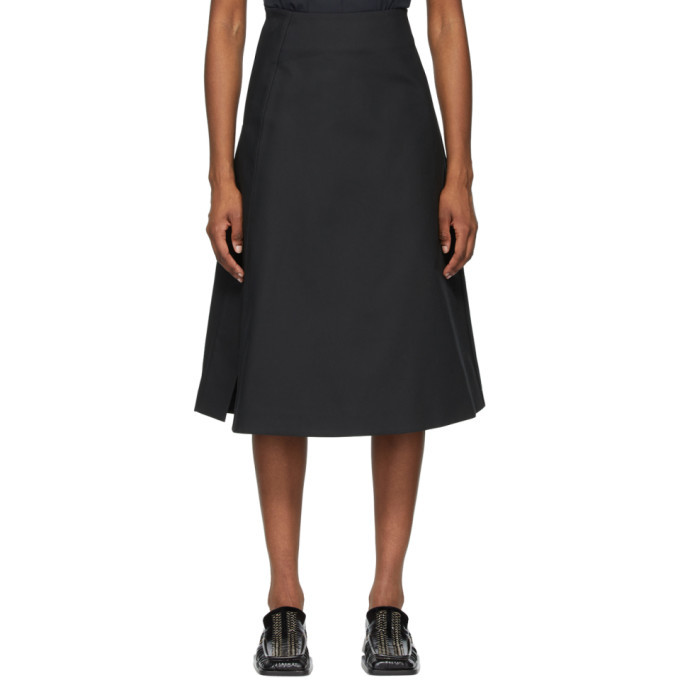 Jil Sander Black Pique Structured Skirt Jil Sander