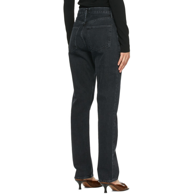 Agolde Black Lana Low Rise Vintage Straight Jeans Agolde