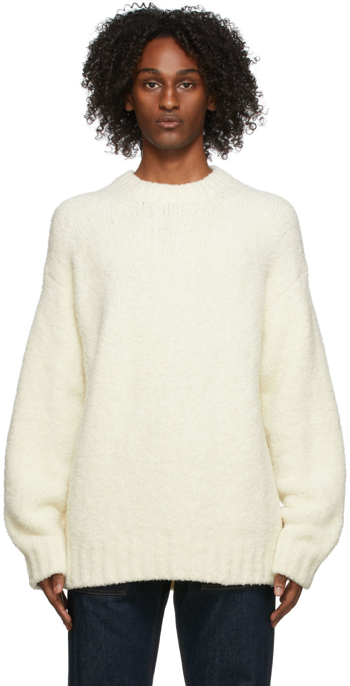 Nanushka Off-White Brushed Knit Crewneck Sweater Nanushka