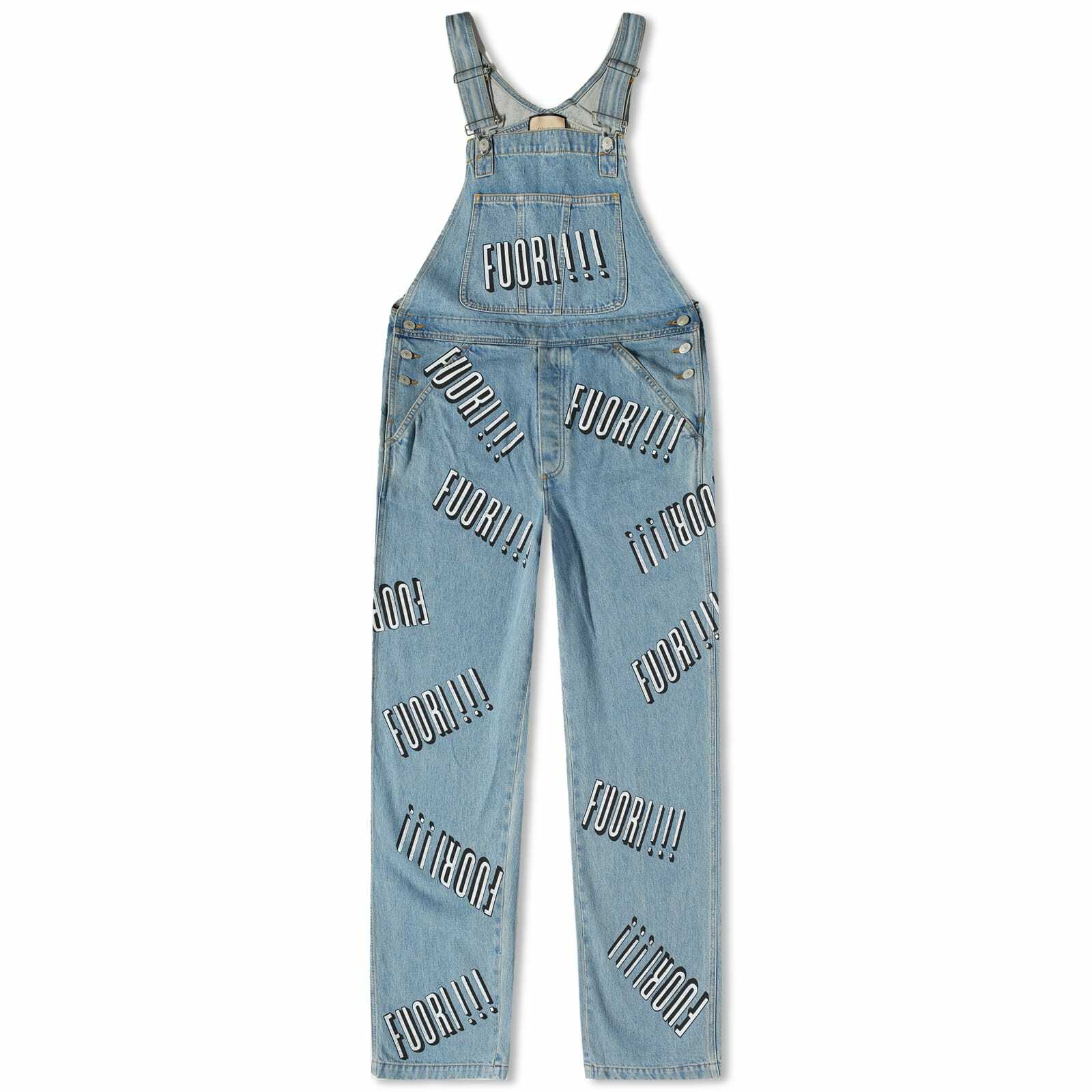 Gucci Men's Twinsburg Runway Fuori!!! Overalls in Light Blue Gucci