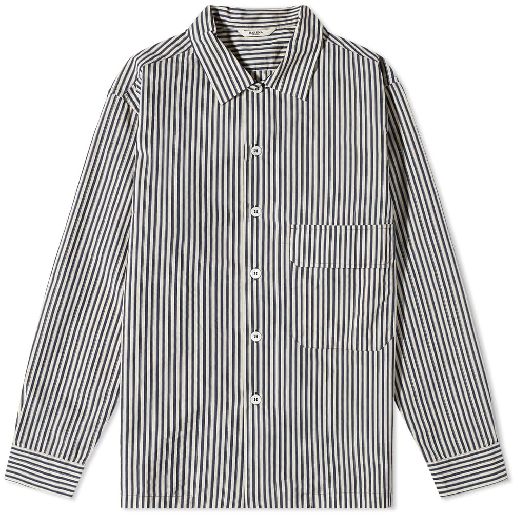 Barena Men's Ticking Stripe Button Down Shirt in Unico Barena