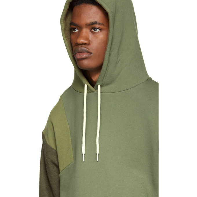 John Elliott Green Distorted Hoodie John Elliott