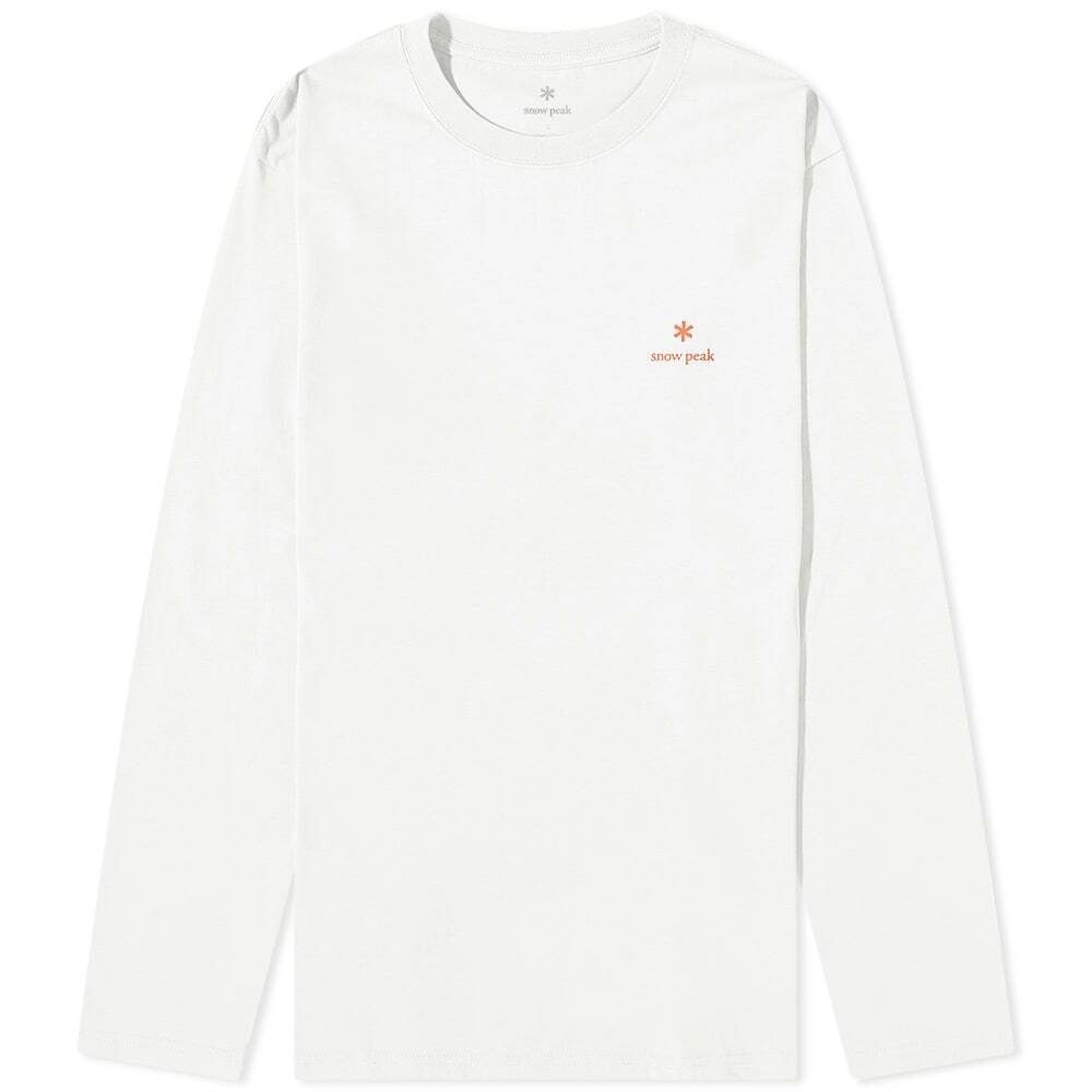 Snow Peak Men's Long Sleeve Sierra Cup T-Shirt in White Snow Peak