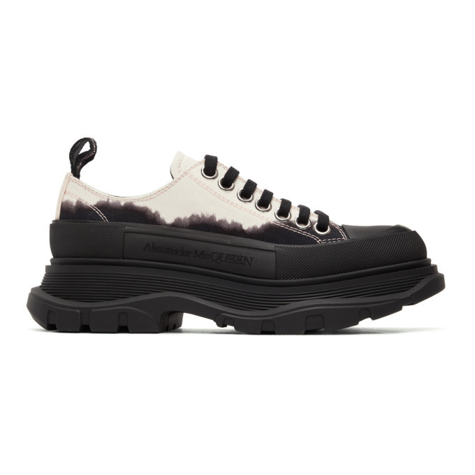 Alexander McQueen Black and Pink Dipped Tread Slick Low Sneakers 