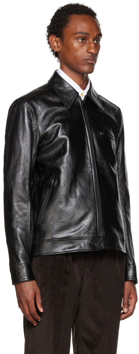 Paul Smith Black Grained Leather Jacket Paul Smith