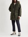Barbour Gold Standard - Leather-Trimmed Quilted Coated-Canvas Hooded Parka - Green