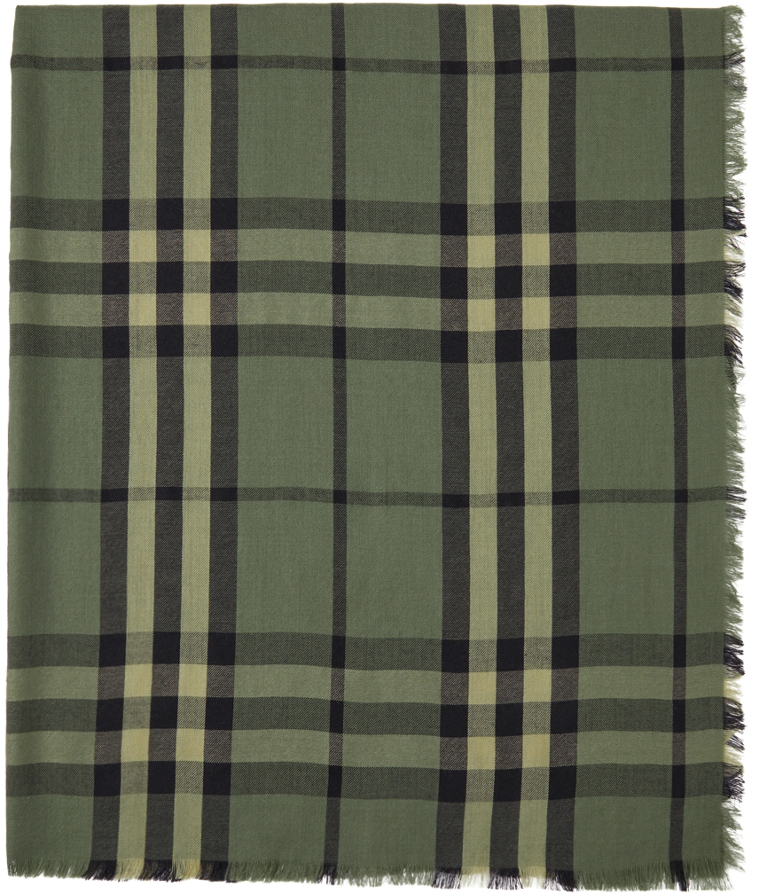 burberry green check scarf