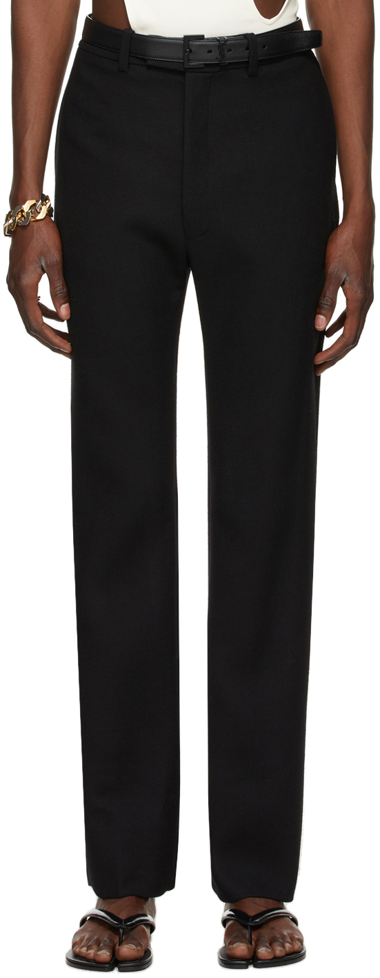 Maximilian Black Wool Mark Trousers 