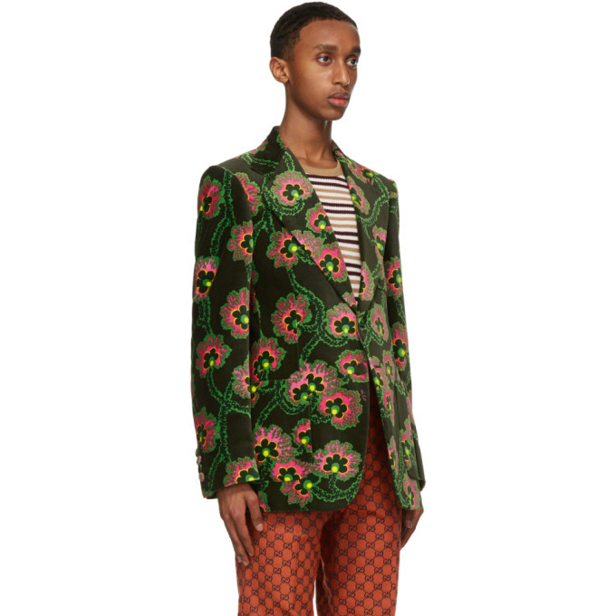 gucci floral blazer mens