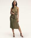Brooks Brothers Women's Lyocell Belted Midi Dress | Olive