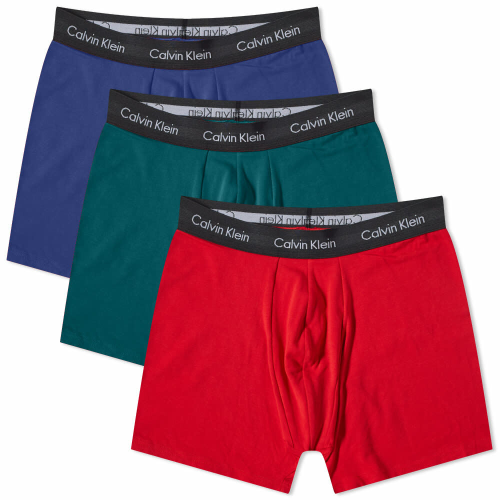 Calvin Klein Men's Cotton Stretch Boxer Brief - 3 Pack in Maya Blue ...