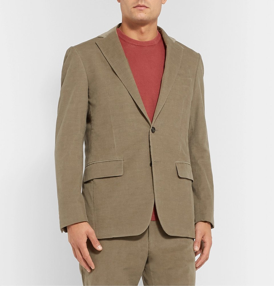 Canali - Light-Brown Kei Cotton-Blend Corduroy Suit Jacket - Brown Canali