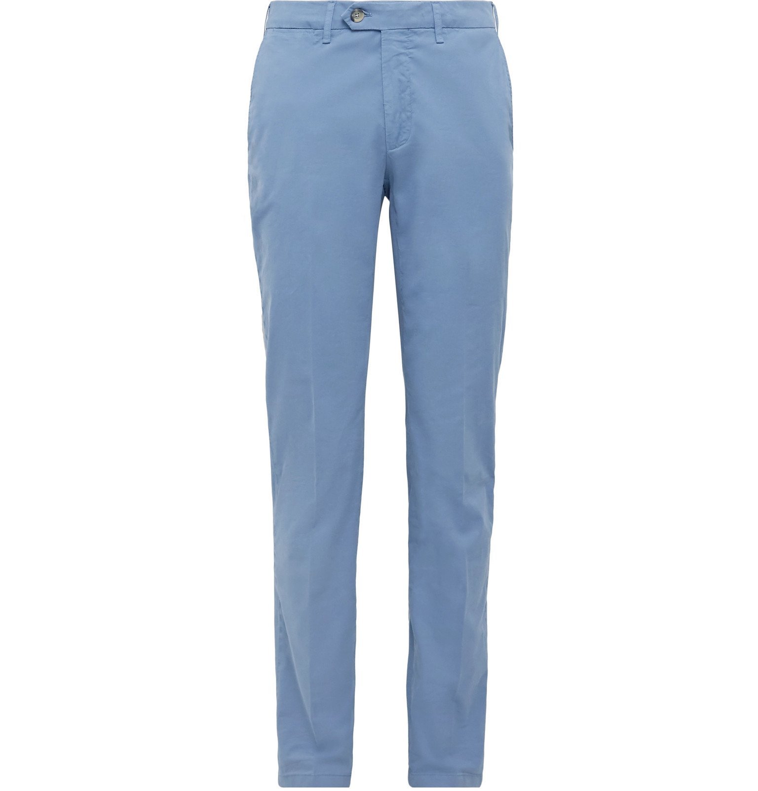 Canali - Slim-Fit Stretch-Cotton Twill Chinos - Blue Canali