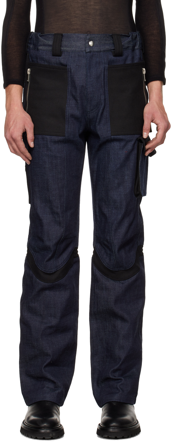 ADYAR SSENSE Exclusive Indigo & Black Utility Cargo Pants ADYAR