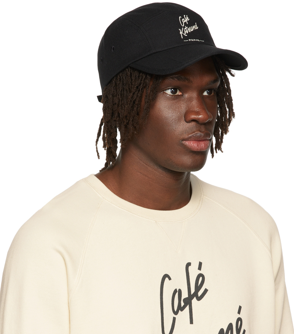 Maison Kitsuné Black 'Café Kitsuné' Cap Maison Kitsune