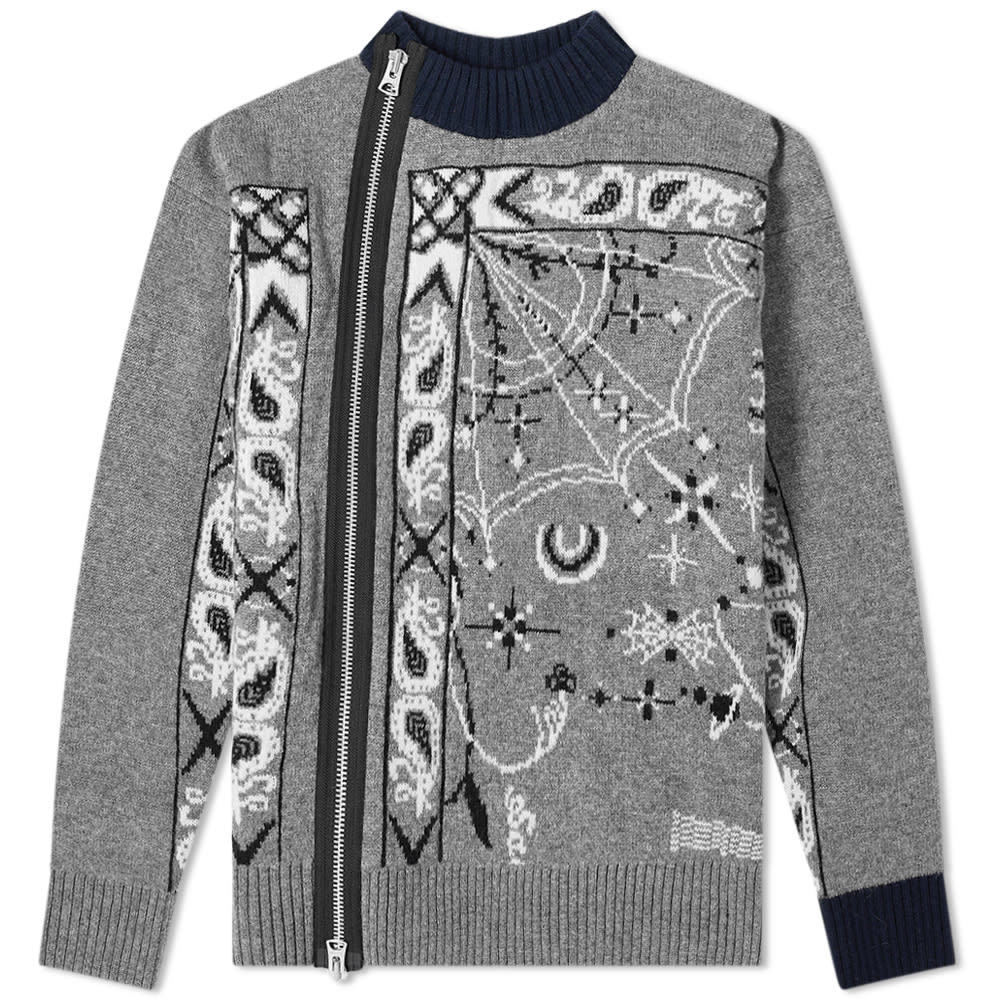 カラーSACAI 20aw Dr.Woo ZIP UP SWEATER - ニット/セーター