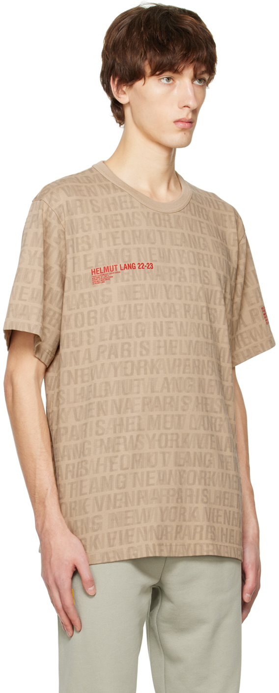 Helmut Lang Tan Printed T-Shirt Helmut Lang