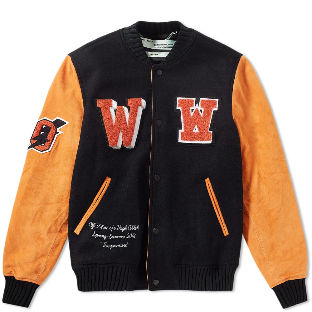 OffWhite Eagle Patch Varsity Jacket OffWhite