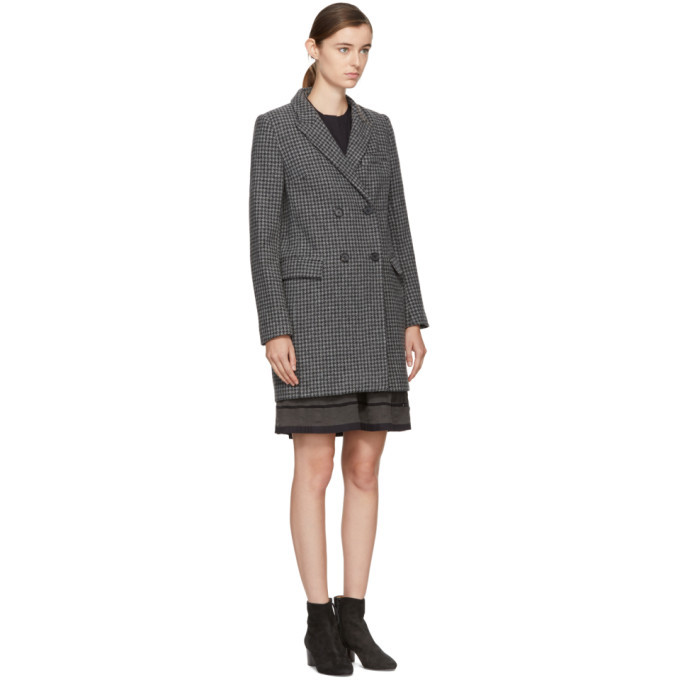 Isabel Marant Etoile Grey Check Iken Coat