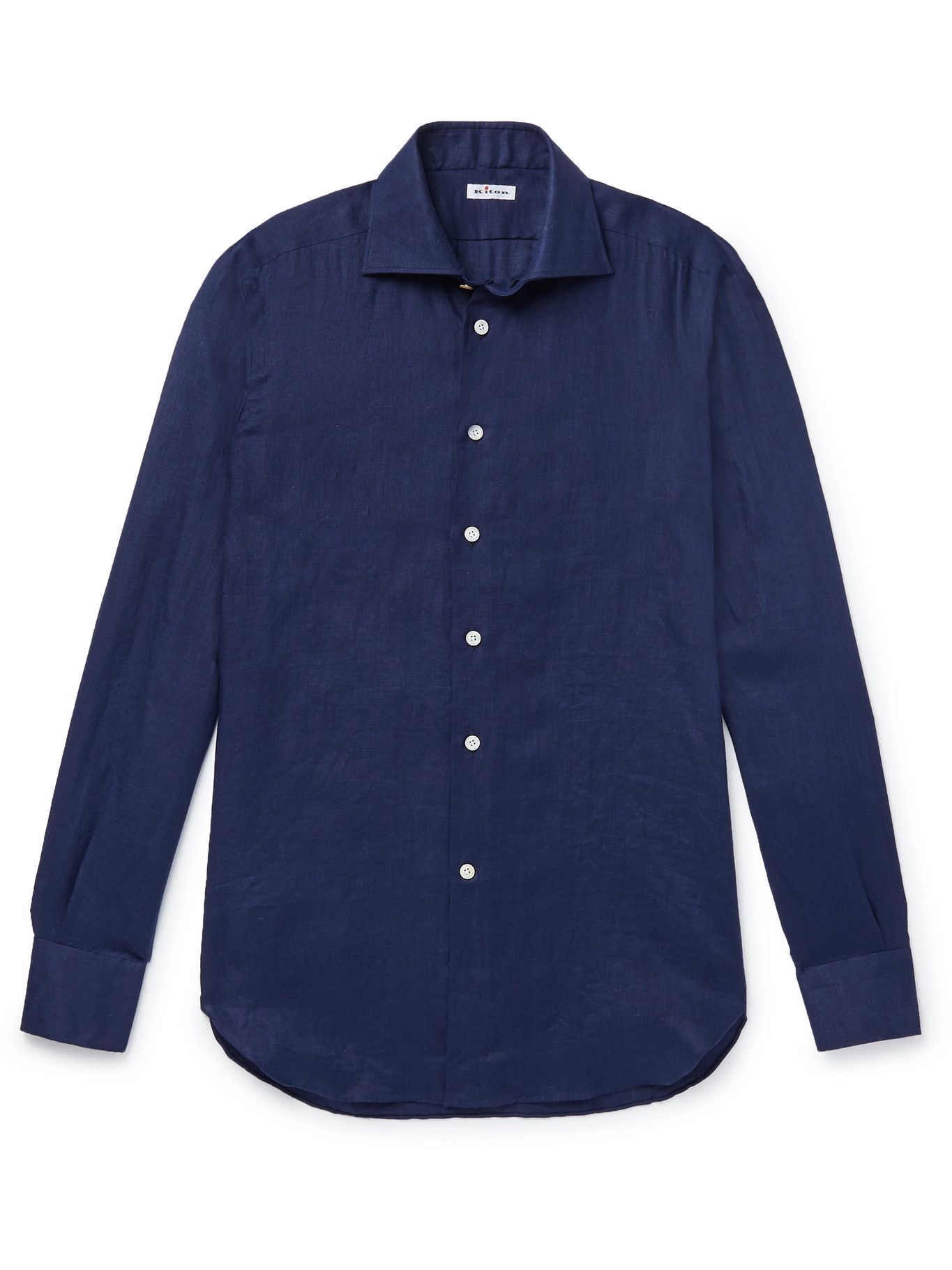 KITON - Linen Shirt - Blue Kiton