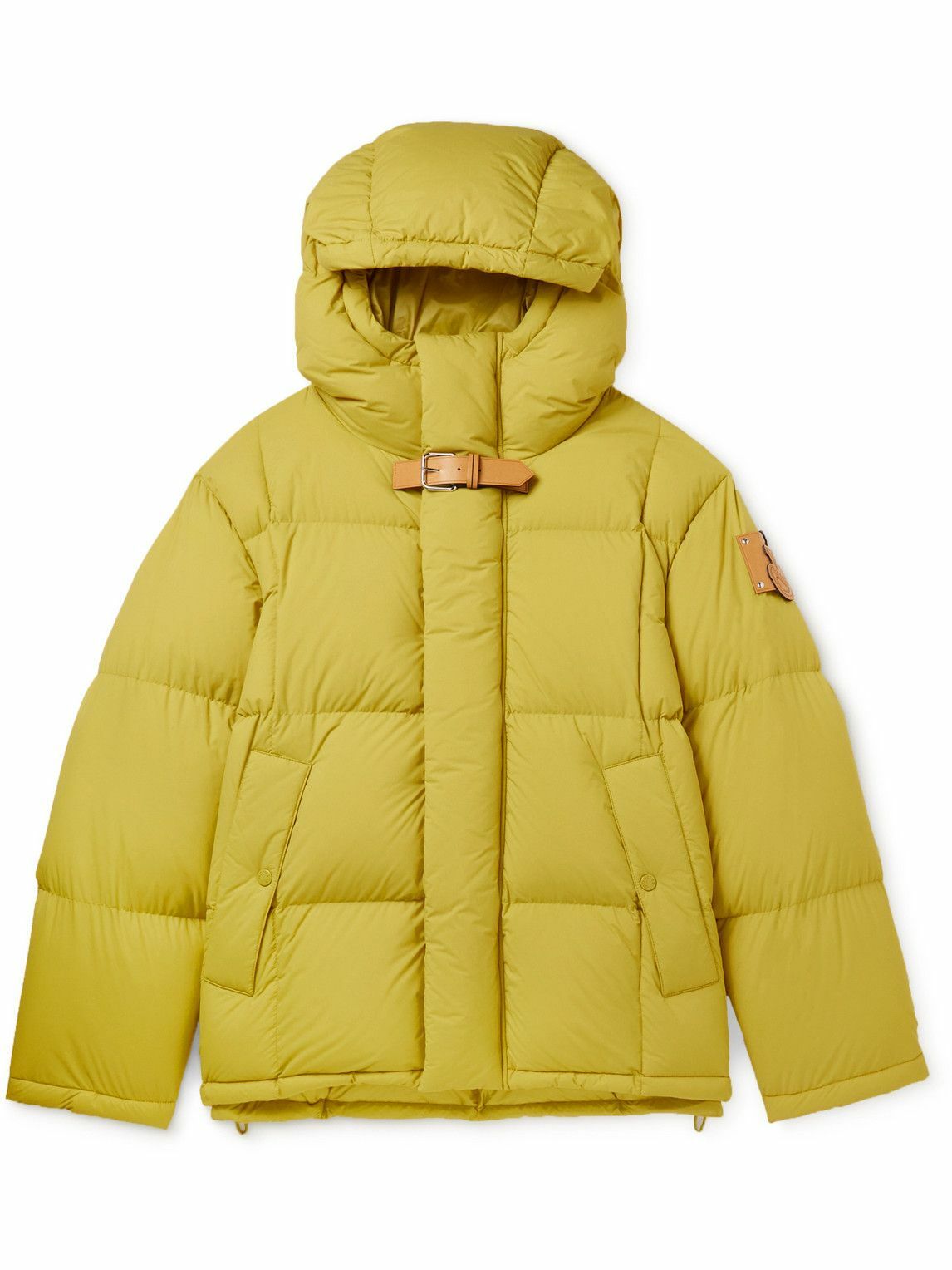 Photo: Moncler Genius - JW Anderson Wintefold Logo-Appliquéd Quilted Shell Hooded Down Jacket - Yellow