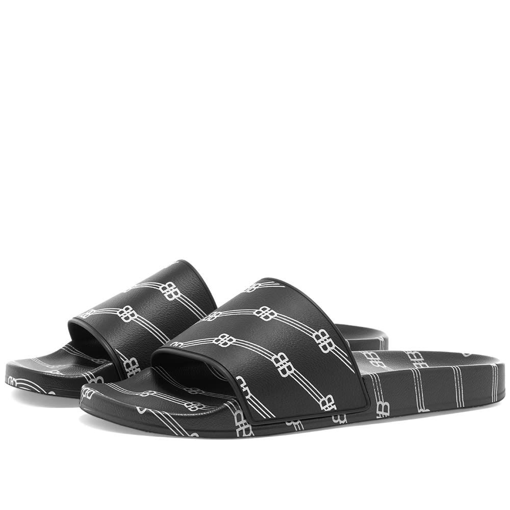Balenciaga All Over Logo Pool Slide Balenciaga